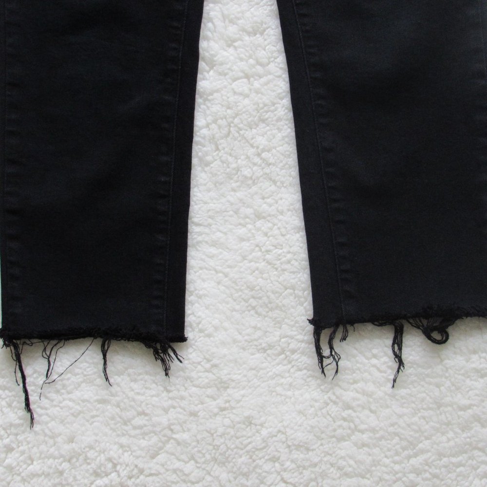 Paige Skyline Skinny Raw Hem Cropped Black 30 - Picture 8 of 8